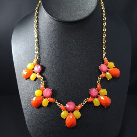Charming Charlie's Orange, Yellow & Gold Necklace - Picture 1 of 8